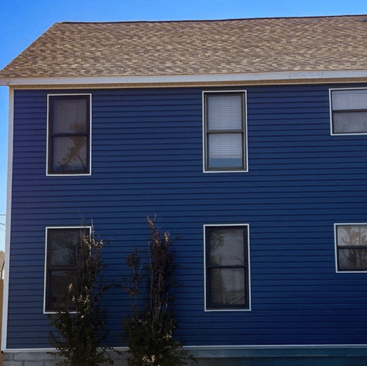Home with new siding. 