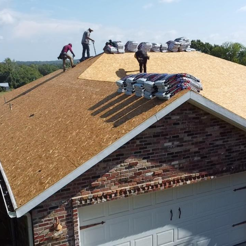 Roof repairs in progress. 