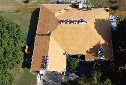 Roof installation. 