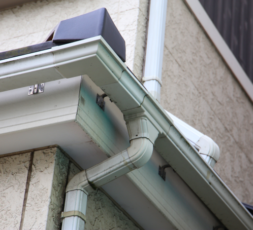 Corner of gutters.